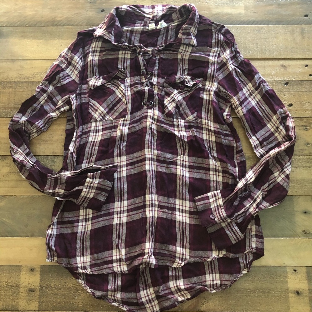 Sky and Sparrow girls size large flannel top